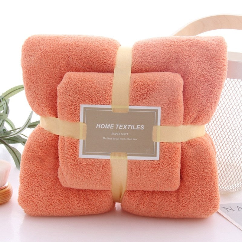 Coral Fleece 2‑Piece Bath Towel Set