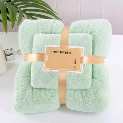 Coral Fleece 2‑Piece Bath Towel Set