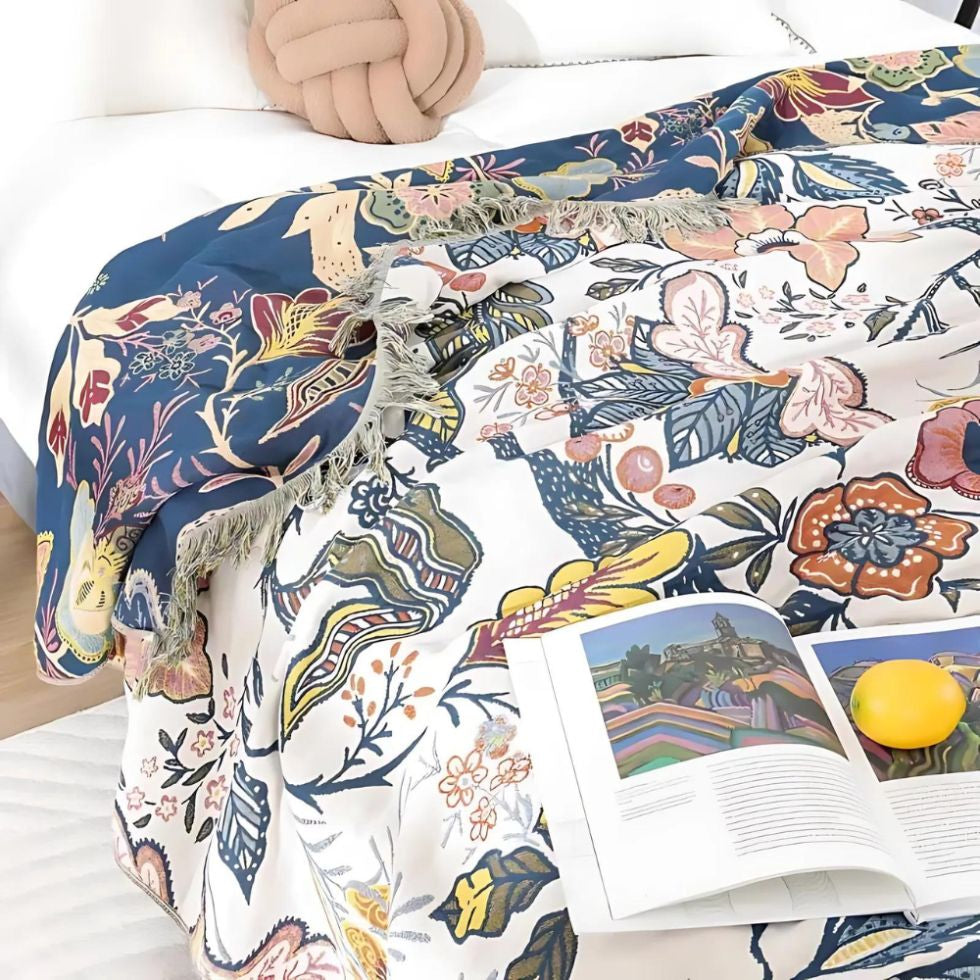Eden Floral Reversible Throw Blanket